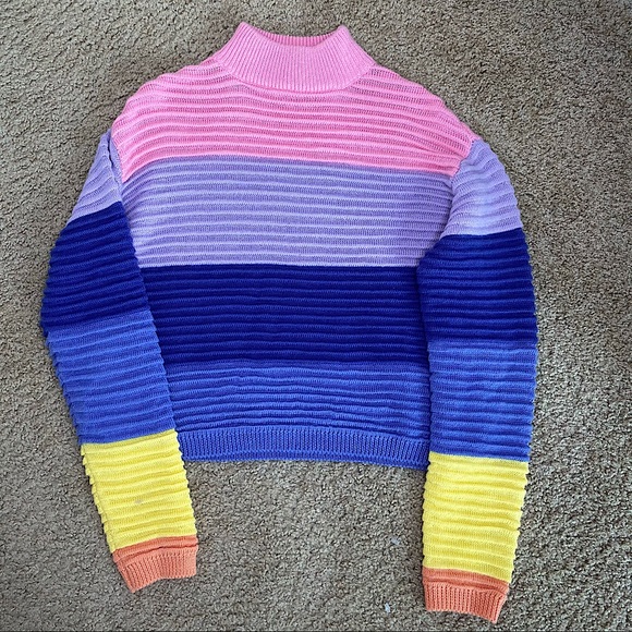 Lovers + Friends Sweaters - ***LOVERS + FRIENDS BRIGHT COLORBLOCK STRIPE SWTR